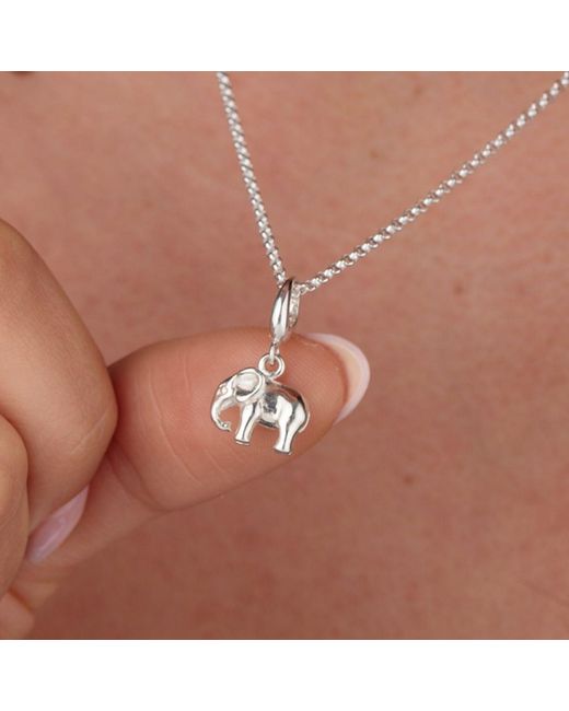 Lily Charmed Metallic Sterling Elephant Charm Necklace
