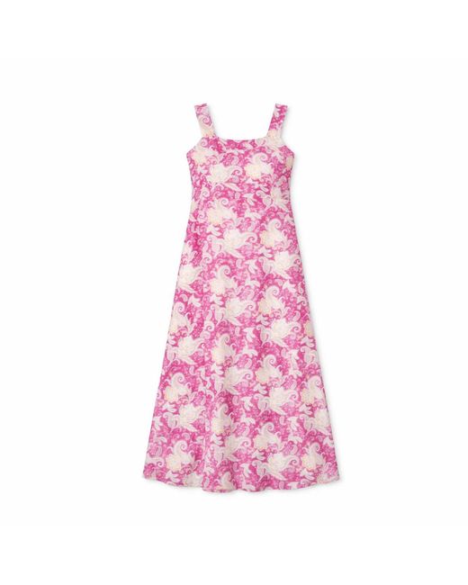 House of Gl Pink Salene Cotton Sleeveless Maxi Dress