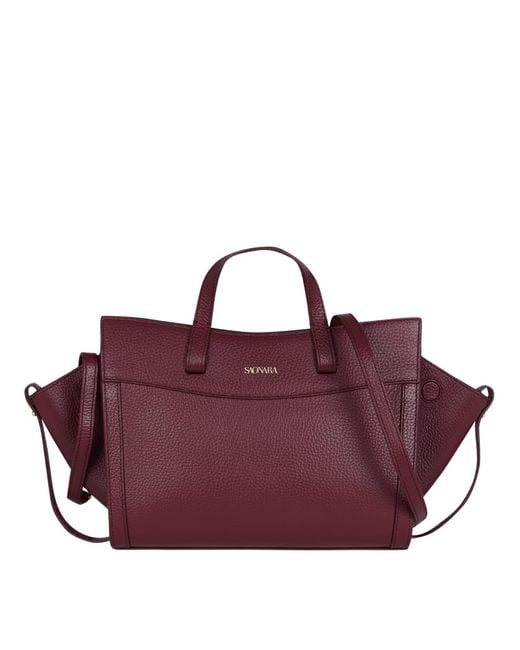 Saonara Brand Purple Mini Shopping Berry Leather