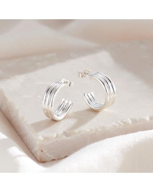 Posh Totty Designs Metallic Column Hoop Earrings