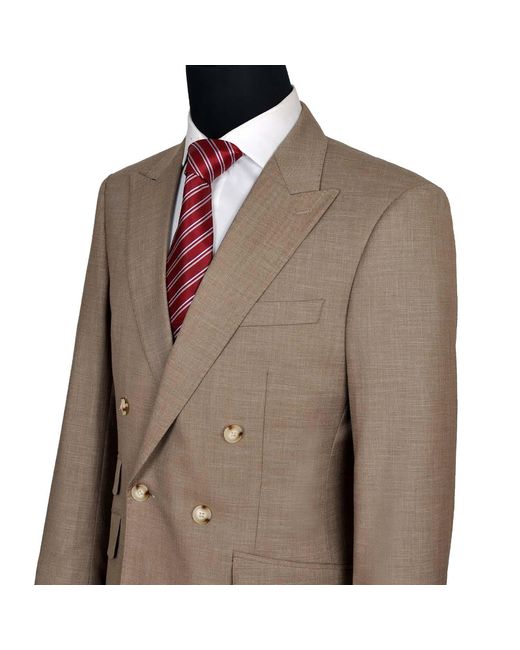 DAVID WEJ Brown Neutrals Aldo Double Breasted Suit for men