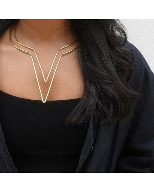 Lala Salama Metallic V-Line Choker