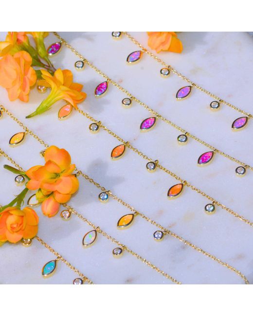 KAMARIA Metallic Drops Of Spring Opal Necklace