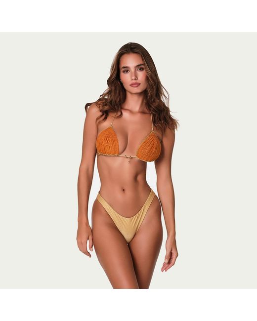 Cherina Beachwear Llc Brown Sasha Top Crochet
