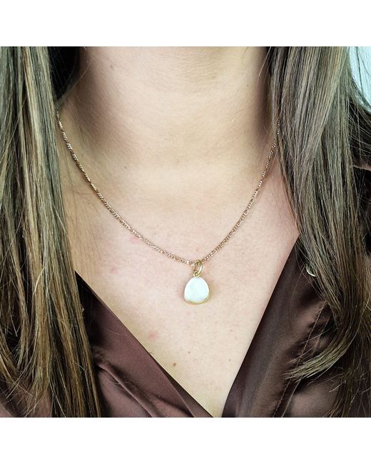 Harfi Metallic Topaz April Birthstone Plated Charm Necklace