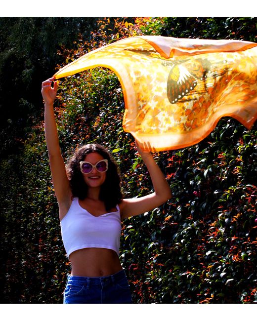 Henelle Metallic Laurel Canyon Silk Scarf