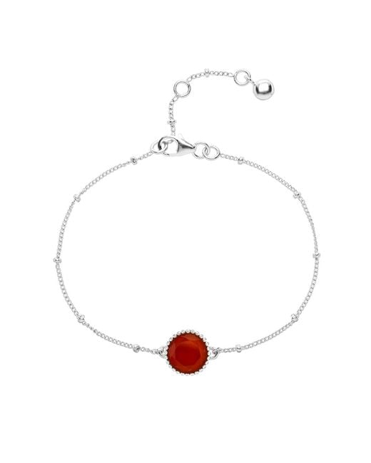 Auree Jewellery White Barcelona July Birthstone Bracelet Carnelian