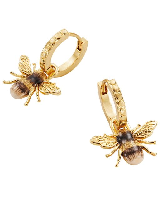 Fable England Metallic Bee Necklace & Stud Earrings Set