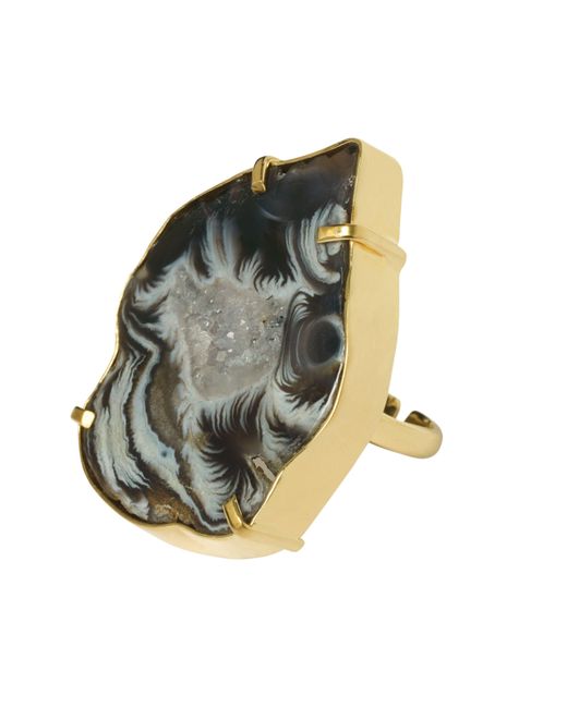 YAA YAA LONDON Multicolor Quiet Luxury Druzy Swirl Adjustable Ring