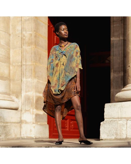 Miro Misljen Multicolor Metamorphosis Hand-Painted Dress