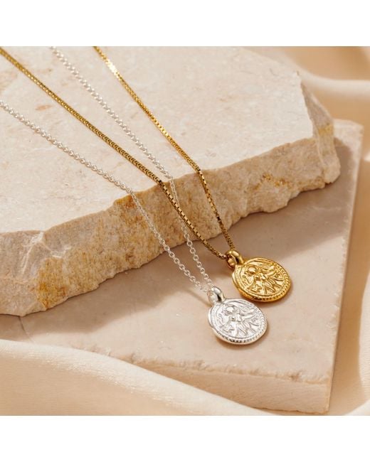 Posh Totty Designs Metallic Plated Vintage Style Circle Lucky Deity Charm Necklace