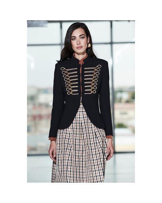 The Extreme Collection Black Blazer With Hussar Embroidery