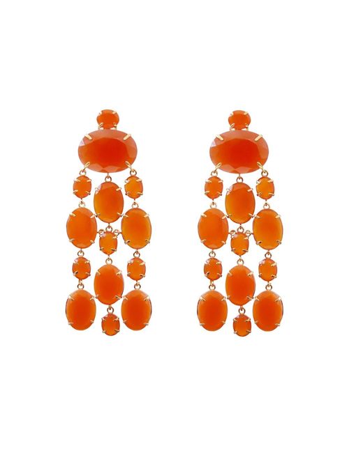 Bounkit Orange Marysol Earrings Carnelian Clip On