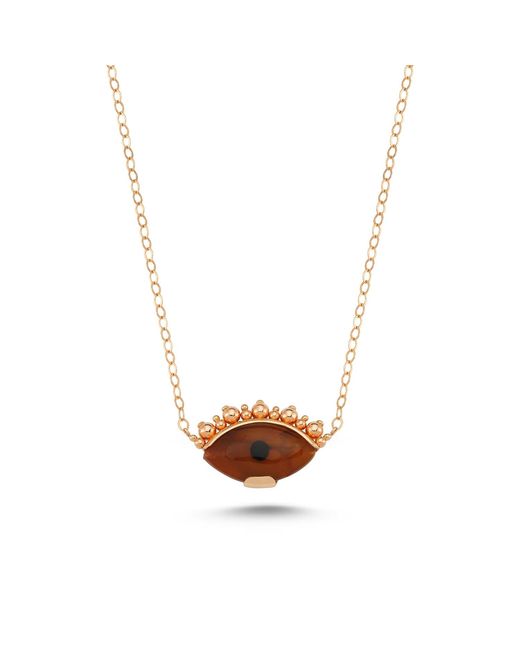 Ecce | Artisan Diamonds Metallic 14K Solid Eye See You With Ball Eyelash Necklace