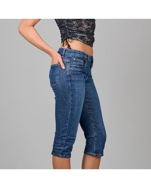 Love and Nostalgia Blue Little Gath Capri Jean