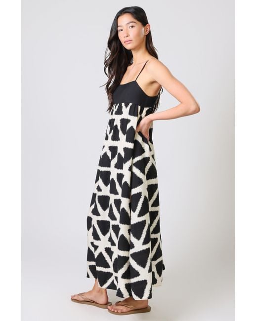 Traffic People Black Broken Promises And Geometric Print Maxi Dress