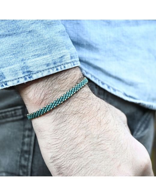 Harbour Uk Blue Urban Bronze Rope Bracelet for men