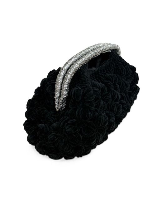 Springmoonatelier Black Velvet Hand-Knitted Designer Bag – Elegant, Soft, And Unique