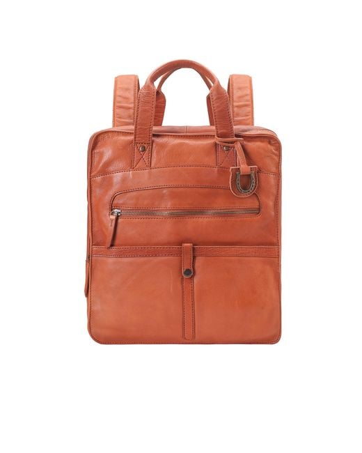 Lloyd Baker Orange Charis Leather Backpack