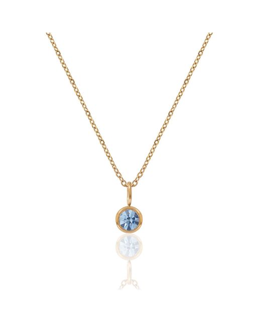 A Weathered Penny Metallic Birthstone Necklace- March