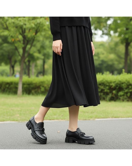 Beautiisoles by Robyn Shreiber Made in Italy Black Raquel Leather Comfortable Oxford For Work Or School