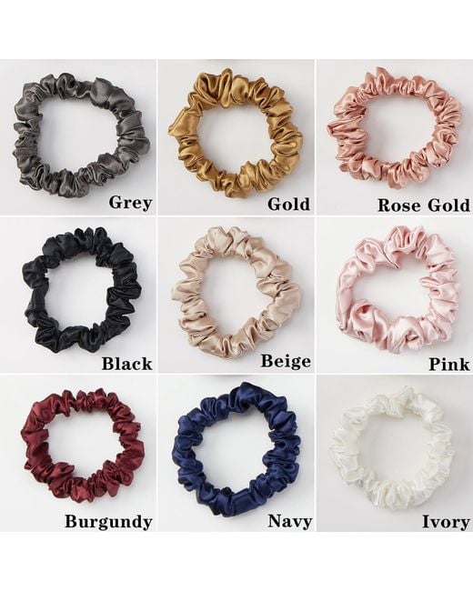 Soft Strokes Silk Blue Set Of Four Pure Mulberry Silk Scrunchies
