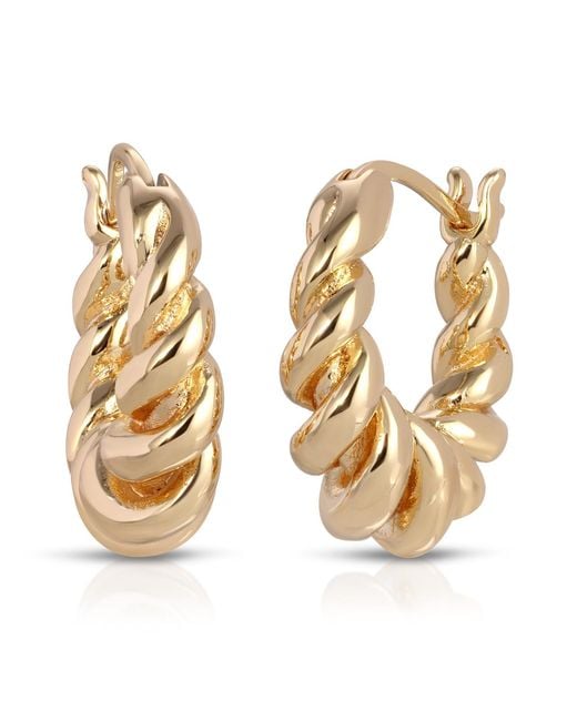 Leeada Jewelry Metallic Flora Hoops