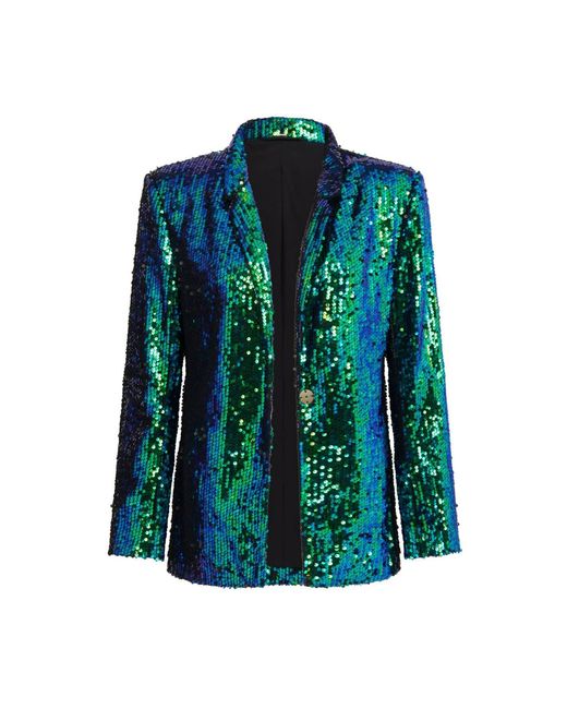 Sour Figs Green Iridescent Sequin Blazer