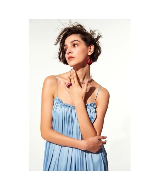 NAZLI CEREN Blue Adele Dress
