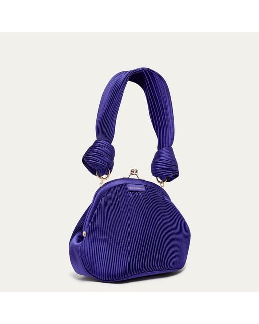 Lulu Guinness Purple Satin Plisse Lois Bag