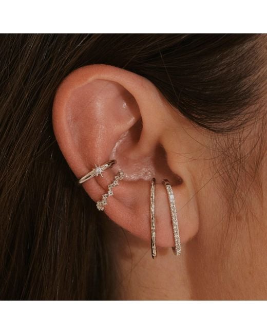 Zohreh White Sapphire Pave Suspender Earring Sterling
