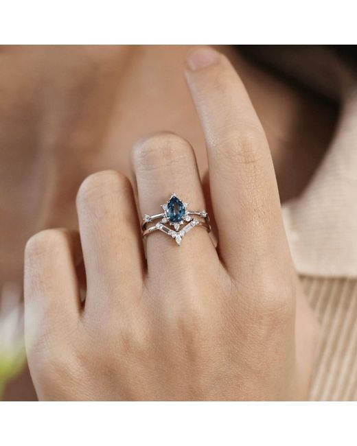 Azura Jewelry New York Blue Gaia London Topaz Ring Vermeil
