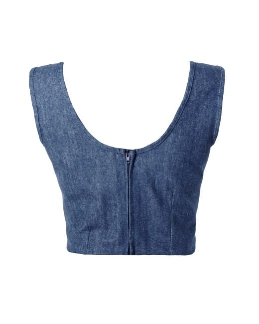 Italia A Collection Blue Denim Corset Top