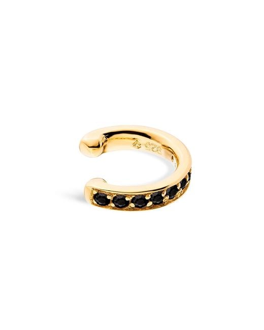 SALLY SKOUFIS Metallic Edge Mono Ear Cuff With Made Cz Diamond Stimulant