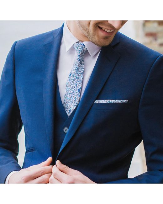 LE COLONEL Blue Liberty Katie & Millie Tie for men