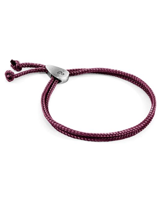 Anchor and Crew Multicolor Aubergine Pembroke & Rope Bracelet for men