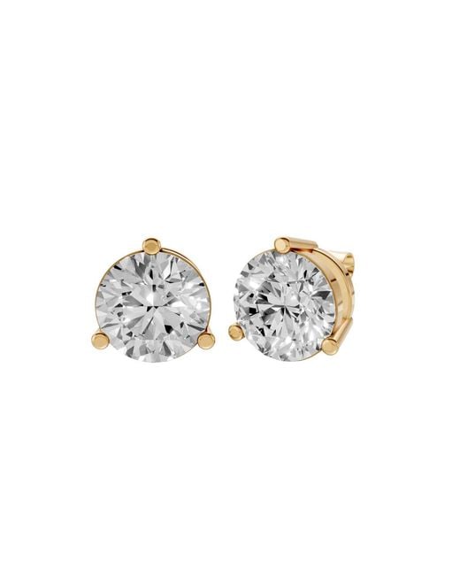 Aya Fine Jewelry Metallic Handcrafted Round Lab Diamond Martini Stud Earrings