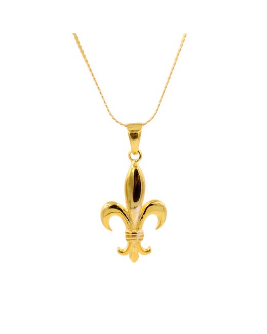 1610Istanbul Metallic Fleur De Lis Necklace
