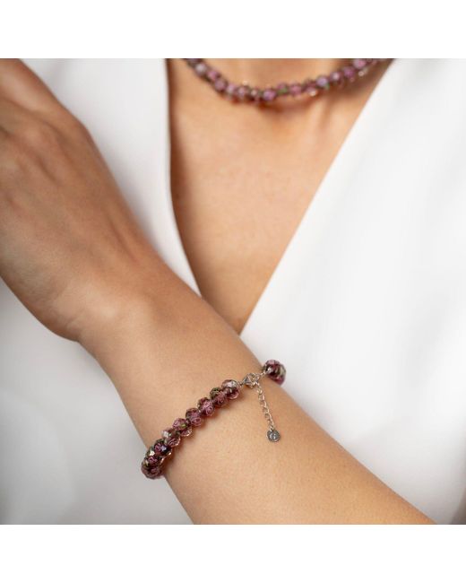 Gold Trip Metallic Autumn Rose Glass Beaded Bracelet