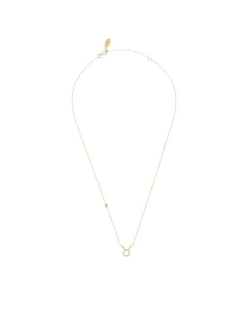 Latelita London Metallic Zodiac Star Sign Pendant Necklace Gold Taurus