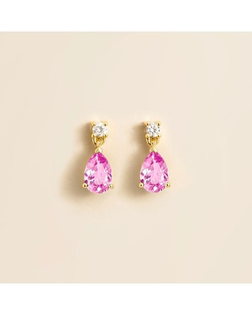 Juvetti Pink Pisa Sapphire & Diamond Pear Drop Earrings