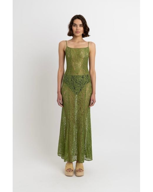 Amy Lynn Green Sahar Floral Lace Maxi Dress