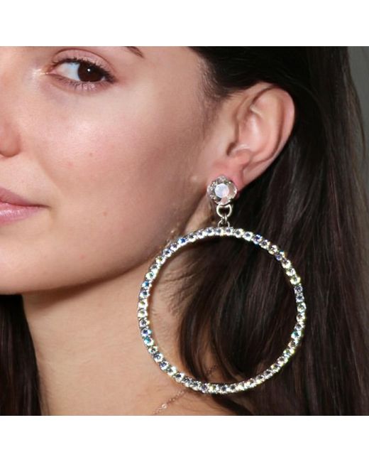 Vicki Sarge Black Neutrals The Large Clear Hoop Earrings