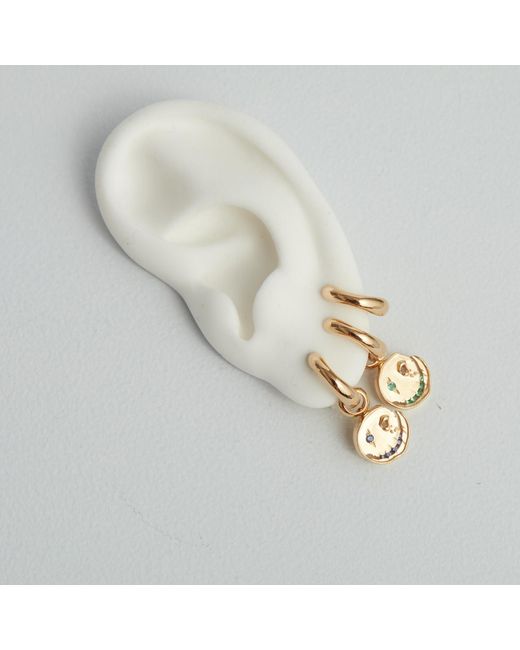 Kasun Metallic Smile Hoop Earrings – August – Peridot – Plated
