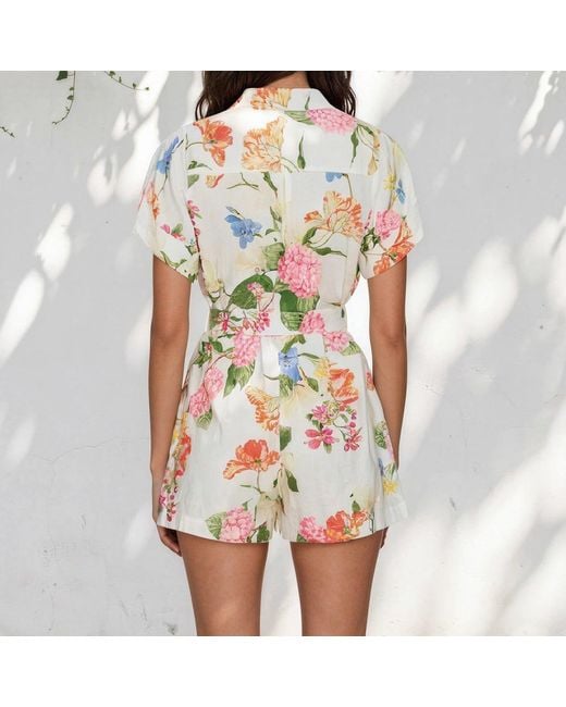Yumi Kim White Remi Linen Romper