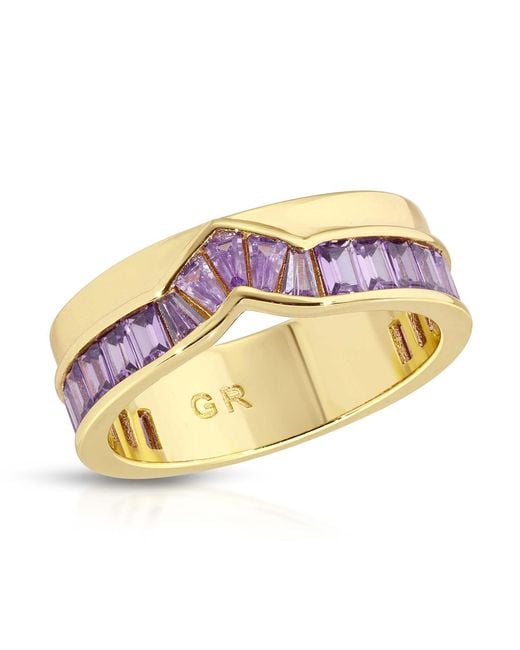 Glamrocks Jewelry Multicolor Peak Baguette Band Ring