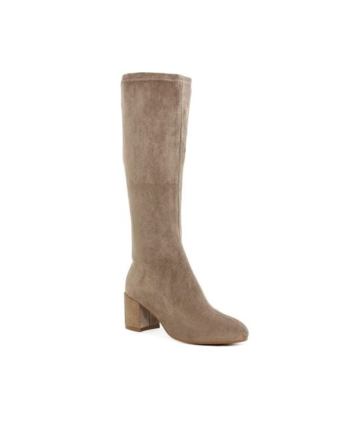 Rag & Co Brown Neutrals Sinaloa Microfiber Knee High Boots