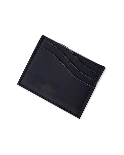 VIDA VIDA Blue Leather Wave Card Holder for men