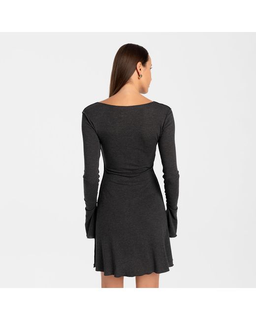 Mandragora Black Viscose Dress With Neckline And Decorative Details – Chloe