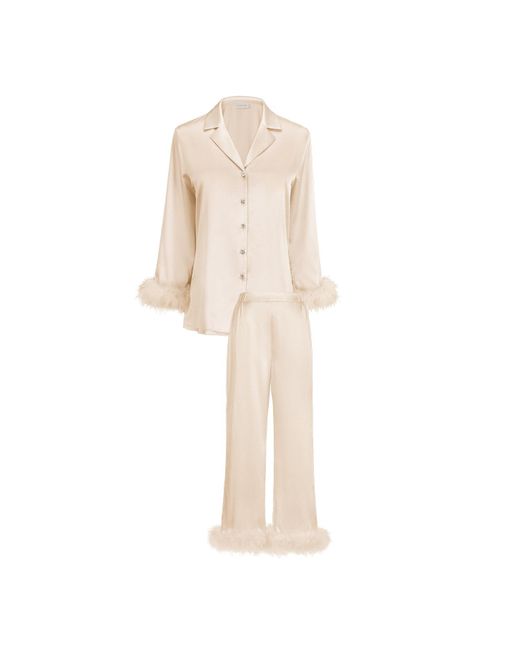 Manitu Natural Diva Feather Trimmed Pajama Set